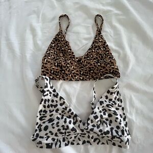 Animal print bikini tops